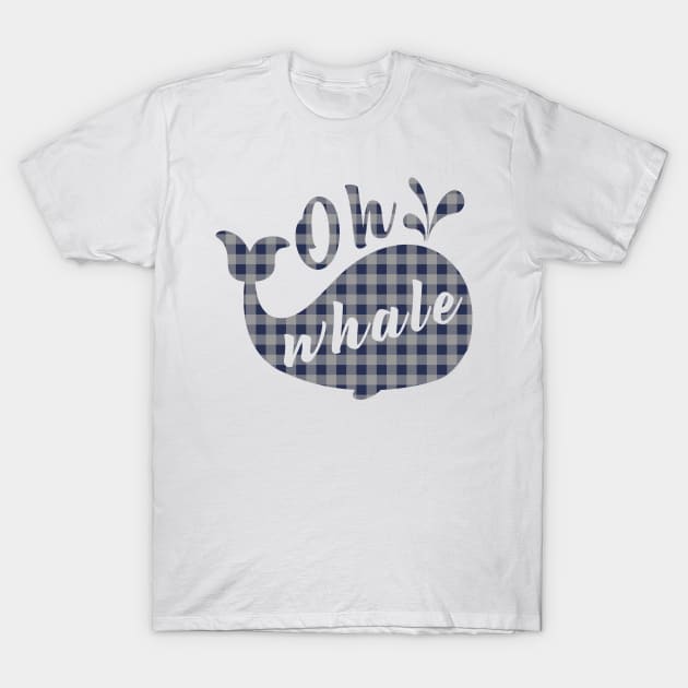 Oh Whale Buffalo Plaid Design T-Shirt by 4Craig